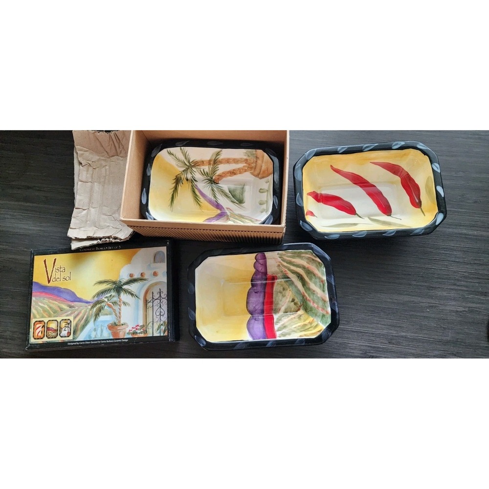 Vista Del Sol Condiment Bowls Set Of Three complete with gift box